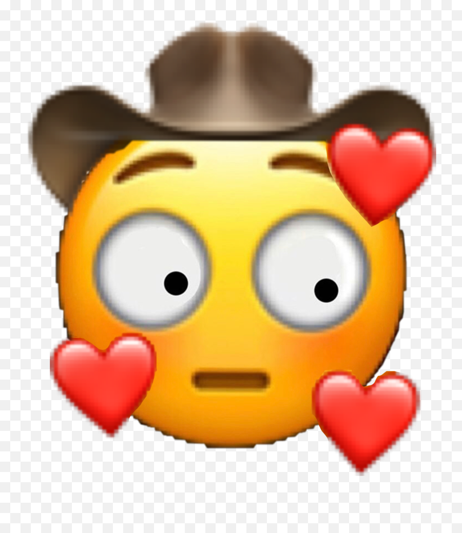 Blushing Cowboy Emoji Sticker - Blushing Cowboy Emoji,Cowboy Emoji Meme