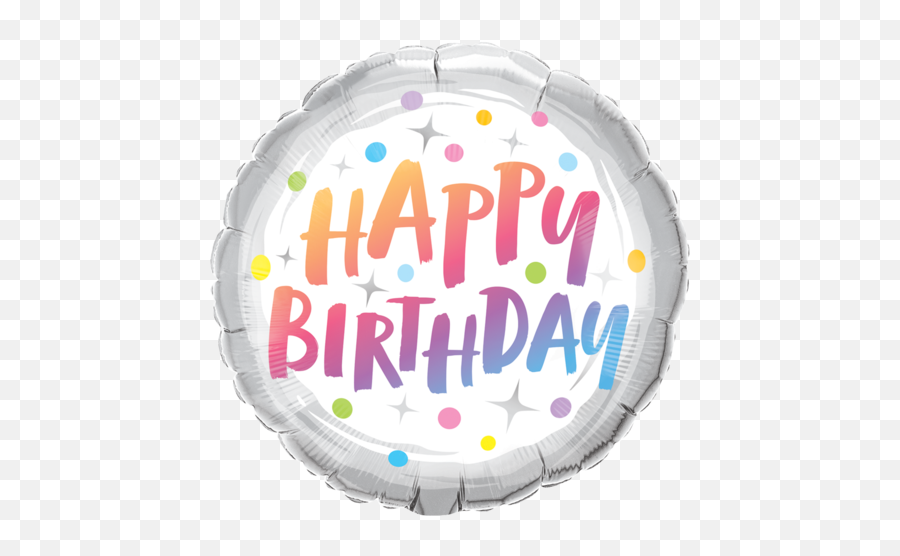 Happy Birthday Rainbow Dots 18 Inch 45cm Foil Balloon Q87992 - Qualatex 87992 Emoji,Happy Birthday Emoticon