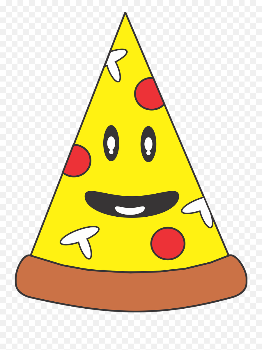 Pizza Cartoon Face - Happy Emoji,Pizza Emoticon