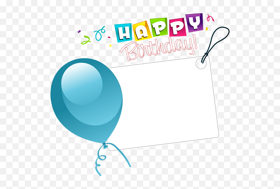 Happy Birthday Transparent Sticker With Blue Balloon - Happy Adult Birthday Frame Png Emoji,Emoji Birthday Balloons