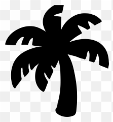 Open - Palm Tree Emoji Black And White