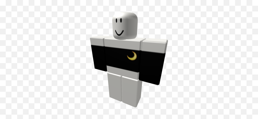Black Off Shoulder Crop W Moon Emoji - Roblox Black Outfit,Black Moon Emoji