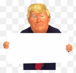 Happy - Trump Holding Blank Sign Png Emoji,Trump Laughing Emoji