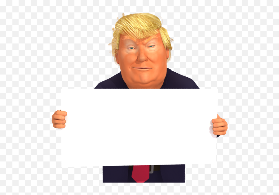 Happy - Trump Holding Blank Sign Png Emoji,Trump Laughing Emoji