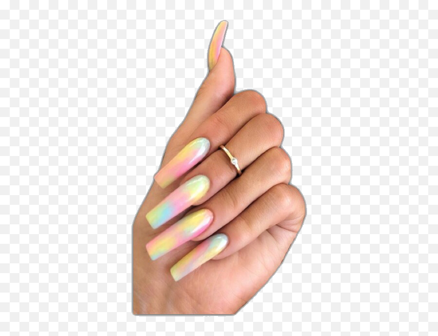 Nails Acrylics Manicure Rainbow Pastel - Nail Polish Emoji,Emoji Manicure
