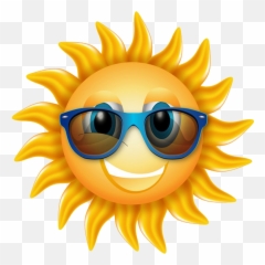 Sleeping Sun Clipart With Glasses Big - Sun Wearing Sunglasses Emoji ...