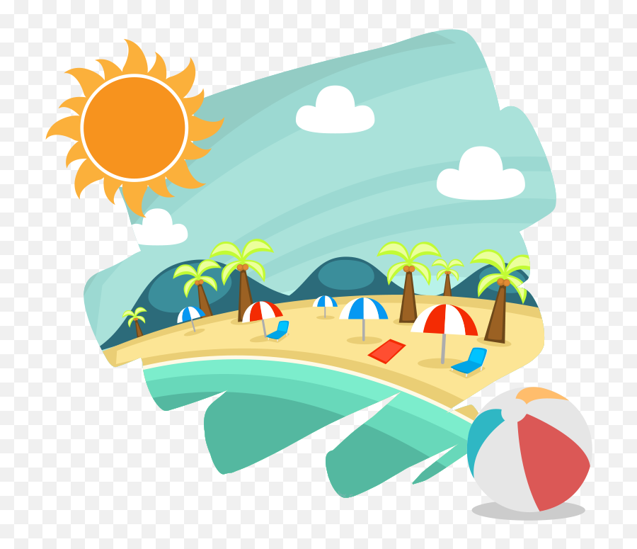Summer Emoji Png - Summer Png Summer Accessories Travel Summer Season Images Cartoon,Waves Emoji