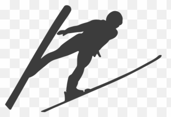 Skiing Man Silhouette Sticker - Skoczek Narciarski Naklejka Emoji,Ski Emoji