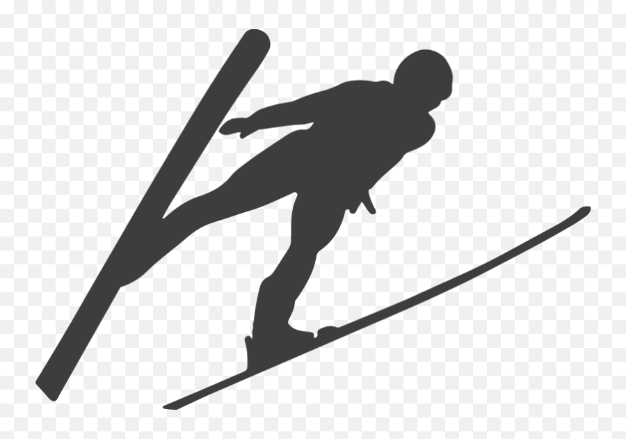 Skiing Man Silhouette Sticker - Skoczek Narciarski Naklejka Emoji,Ski Emoji