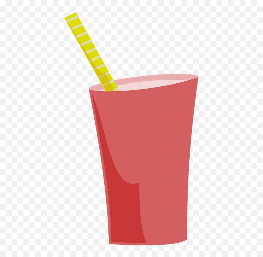 Red Cup With Yellow Straw Clipart - Shake Clip Art Emoji,Straw Emoji