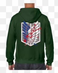 Attack on Titan anime bloodied scouts regiment logo full zip - Anime On Emoji
