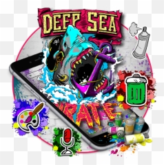 2020 Pirate Shark Graffiti Theme android App Download - Language Emoji
