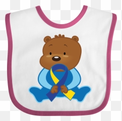 Down Syndrome Bear Baby Bib - Sleeveless Emoji