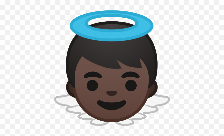 Baby Angel Emoji With Dark Skin Tone Meaning And Pictures - Boy Angel Face Clipart,Emoji Skin Tone