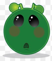Smiley Green Alien Blush - Grr Emoji