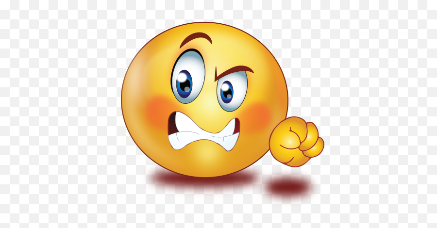 Angry Face With Fist Hand Emoji - Transparent Background Angry Face Clipart,Upset Emoji