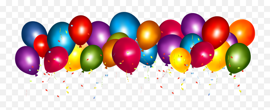 Balloons Birthday - Transparent Background Balloons Png Emoji,Confetti Emoji Png