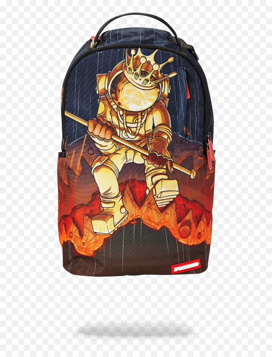Sprayground Backpack Gold Astronaut - Sprayground Gold Astronaut Meteor Shark Emoji,Hand And Backpack Emoji