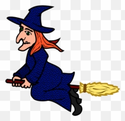Coloured Line Art Vector Image Of Witch - Black And White Clipart Emoji