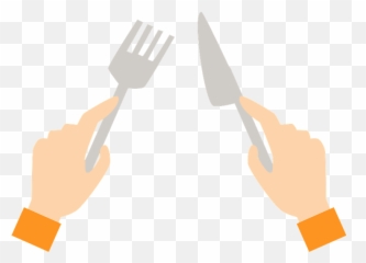 Holding A Knife And Fork Clipart - Of Hand Emoji