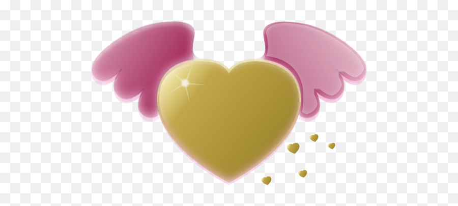 Heart With Wings Vector Clip Art - Cartoon Hearts With Wings Emoji,Golden Heart Emoji