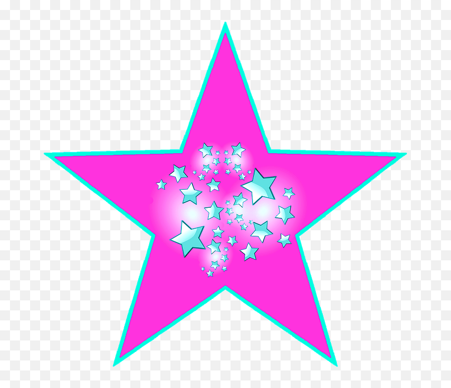 Star Pink Star Stars Shape Pink - Estrela Cor De Rosa Emoji,Moon And Stars Emoji