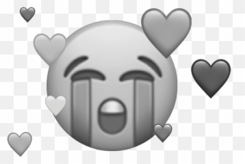 Sad Grey Emoji Cry Smiley Heart - Crying Face Png