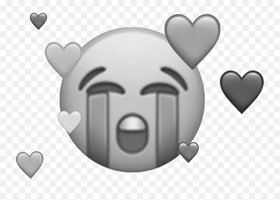 Sad Grey Emoji Cry Smiley Heart - Crying Face Emoji Png,How To Type Crying Emoji