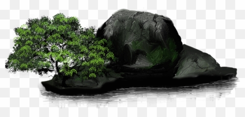 Rock Island Tree - Outcrop Emoji,Stone Rock Emoji