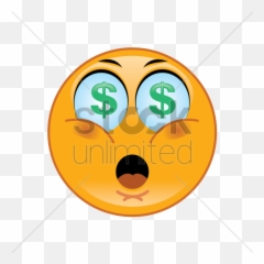 Excited Smiley With Dollar Sign Eyes Vector Image - Dollars Emoji