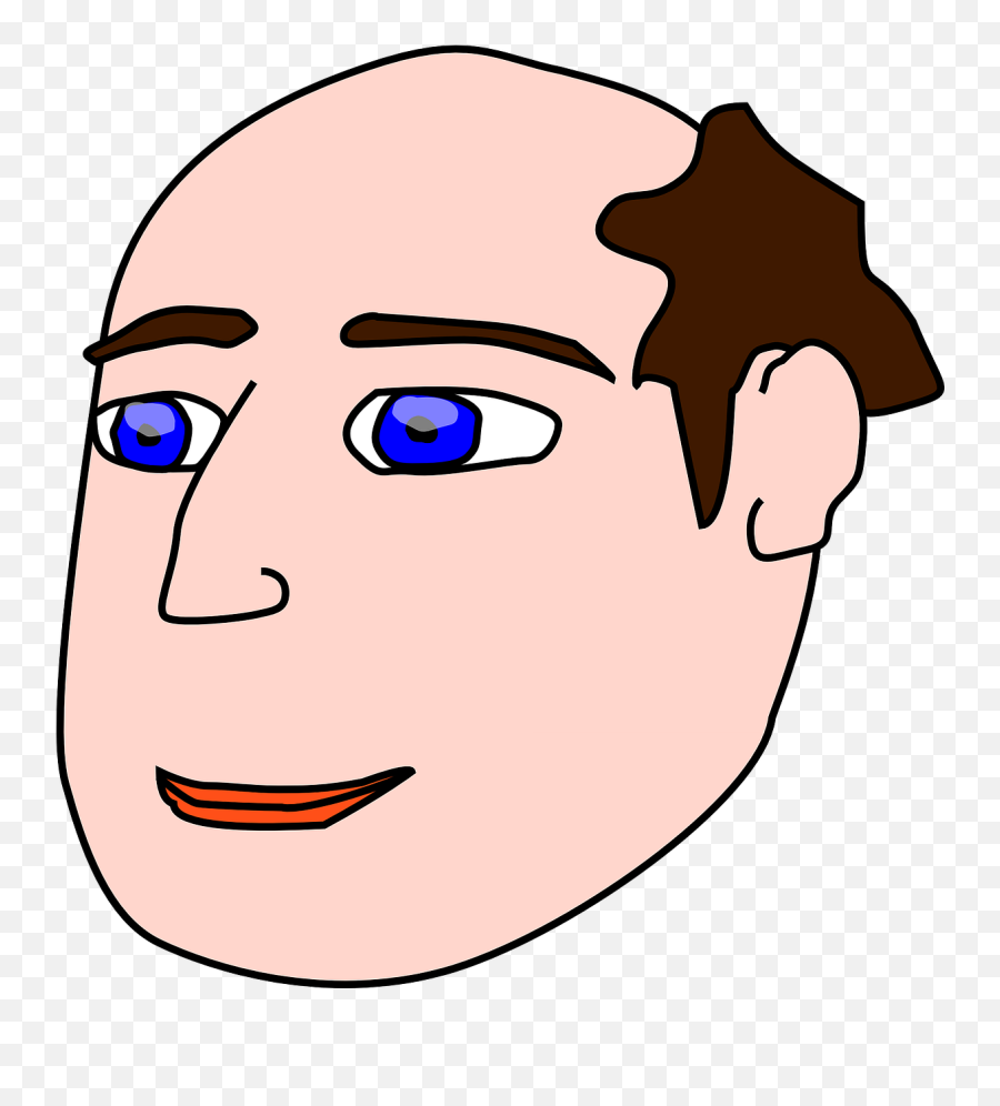 Man Bald Head Face Middle - Bald Hair Clipart Emoji,Hand Chin Emoji