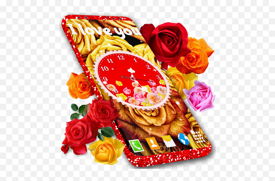 Rose Clock Live Wallpaper 4k Wallpapers Themes - Apps On Clock Themes Emoji,Rose Emoji Png