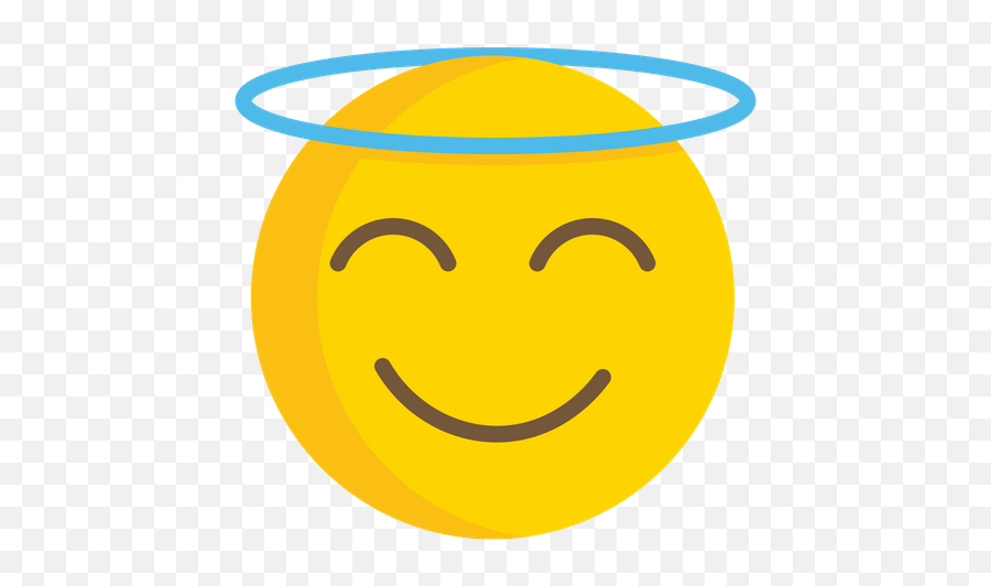 Smiling Face With Halo Emoji Icon Of Flat Style - Available Smiley,Winking Tongue Emoji