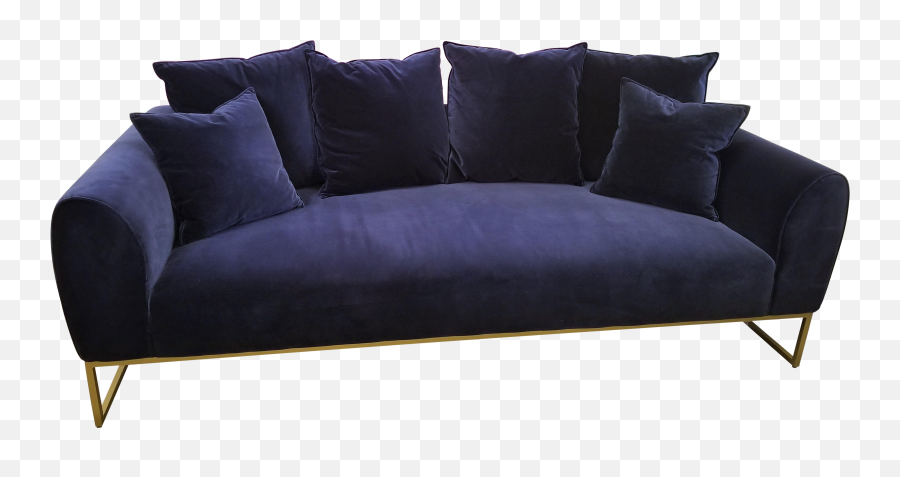 Blue Velvet Sofa Transparent Background - Sofa Transparent Background Png Emoji,Couch Emoji