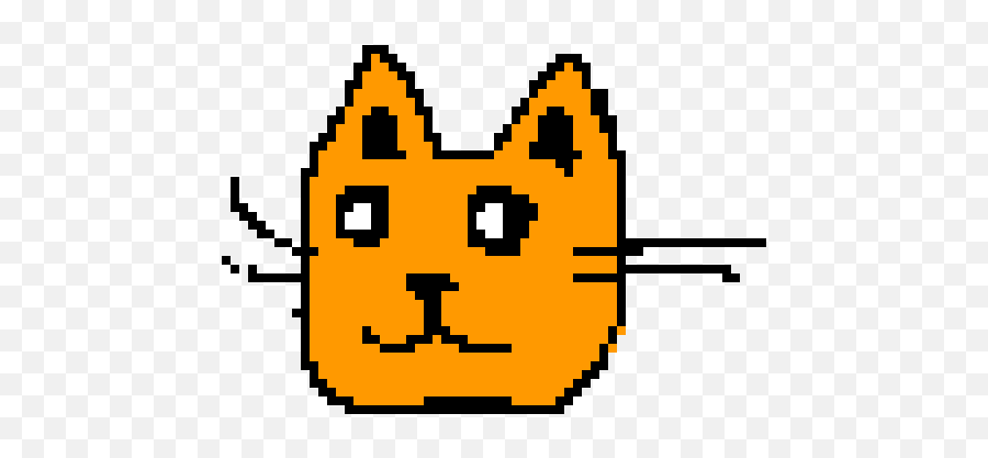 Cat Face Pixel Art - Happy Emoji,Cat Face Emoticon