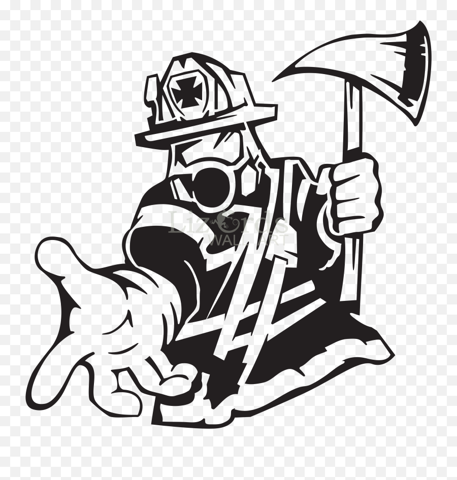 Firefighter Text Sticker Line Art Silhouette - Firefighter Silhouette Emoji,Firefighter Emoji