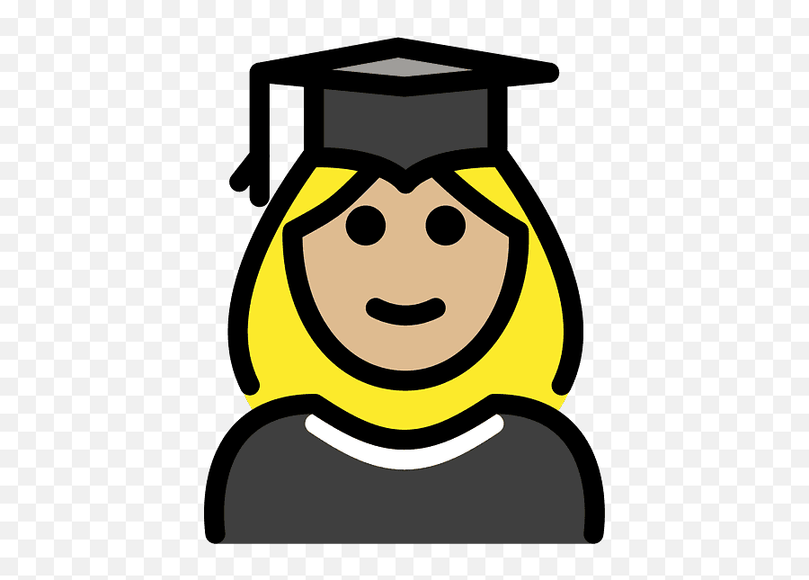 Woman Student Emoji Clipart - Emotikony Student,Graduation Hat Emoji