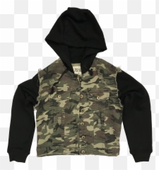 Fleece Hoodie And Sleeves Camo Denim Jacket - Hoodie Emoji,Coat Emoji