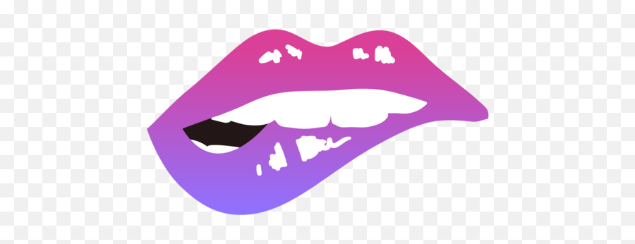 Lips Mouth Lipgloss Bite Purple Pink Emoji,Bite Lip Emoji