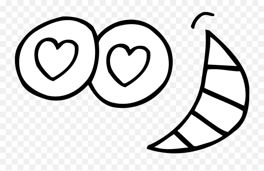 Black And White Heart Eyes Clipart - Clipart Googly Eyes Printable Emoji,Heart Eye Emoji Black And White