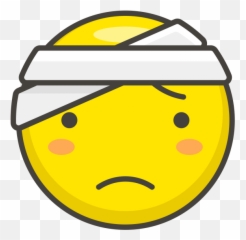 Face With Head Bandage Emoji Clipart - Head Bandage Cartoon Png,Smh Emoji