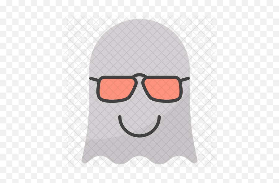 Glasses Face Ghost Emoji Icon - Smiley,Glasses Emoticon