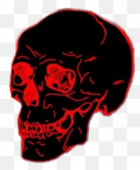 Skull Skullface Red Black Death Dead - Png Emoji