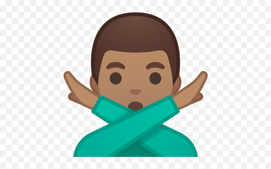 Medium Skin Tone Emoji - Man Gesturing No Emoji Png,Shovel Emoji Android