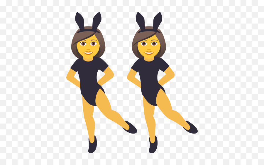 Rabbit Ears Women To - Cartoon Emoji,Left Ear Emoji