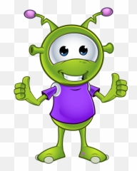 Download Hd Little Green Alien Two Thumbs Up - Green Alien Character Cute Emoji,Two Thumbs Up Emoji