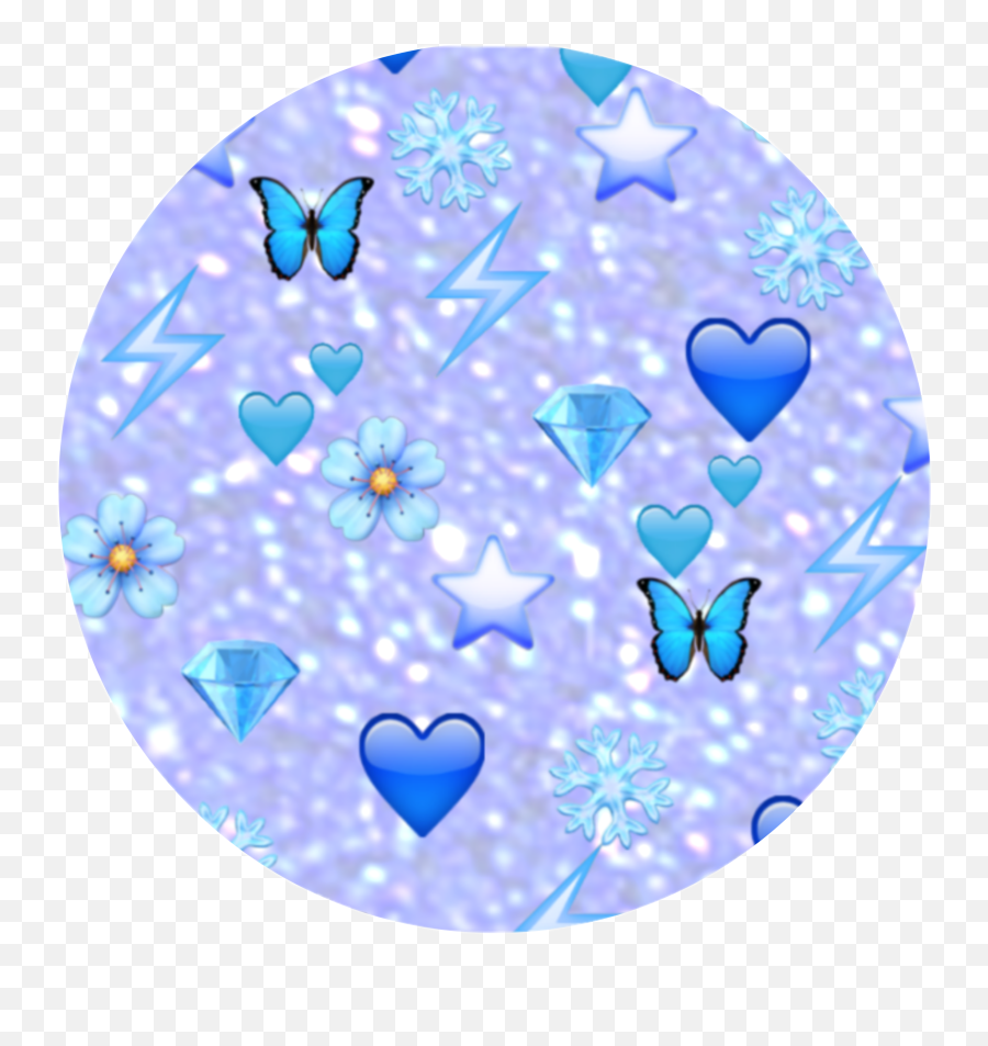 Circle Blue Blueaesthetic Emoji Sticker - Heart Emoji Circle Blue,Blue Circle Emoji