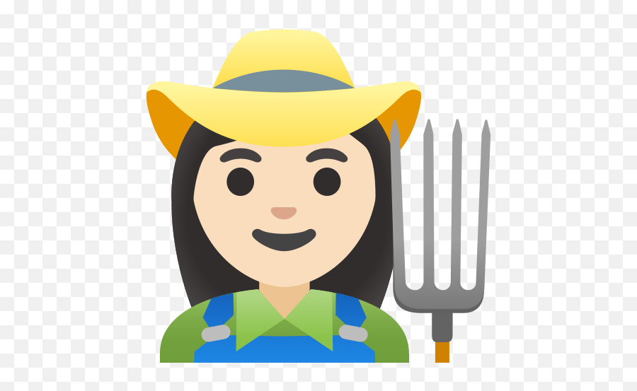 Light Skin Tone Emoji - Google Farmer Emoji,Fork Emoji