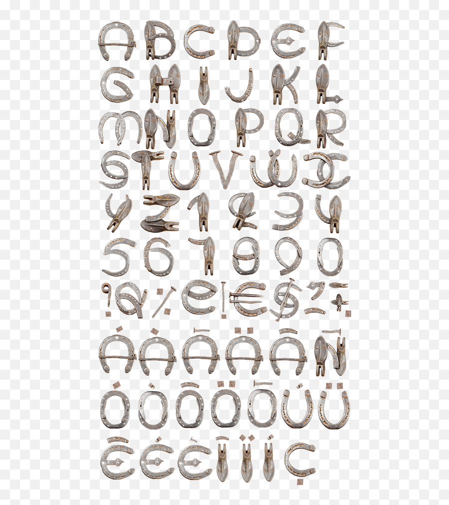 Download Horseshoe Font Alphabet - Letters Made From Horseshoes Emoji,Horseshoe Emoji
