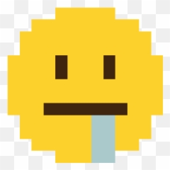 Smiley Drool Meh Emoji Pixel Pixelart Original Freetoed - Red Button Pixel Art,Drool Emoji